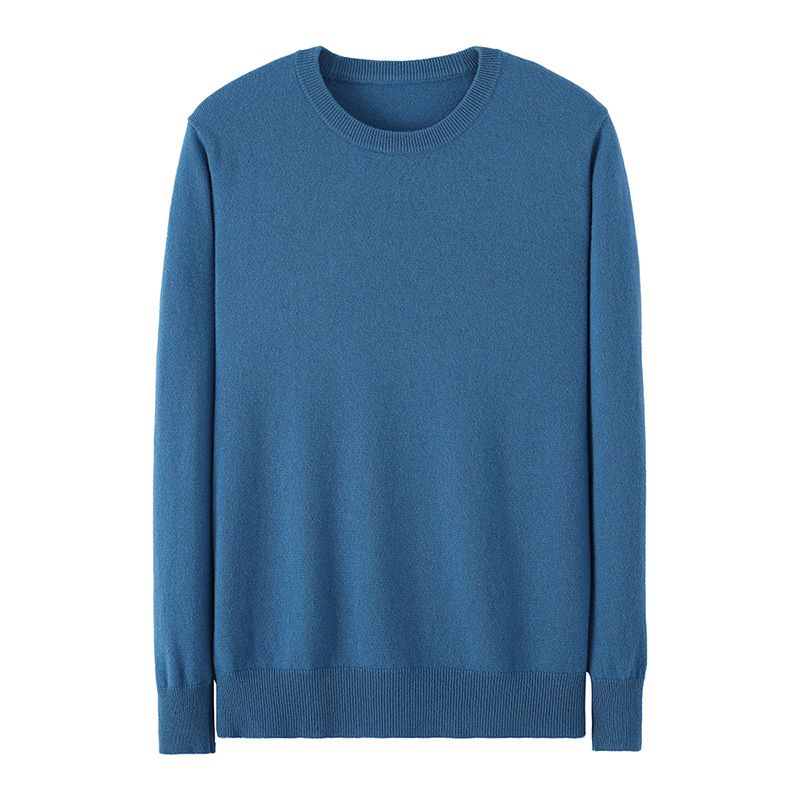 Mænds Sweater Casual Løs Bund Strikket Rund Hals Ensfarvet Trend