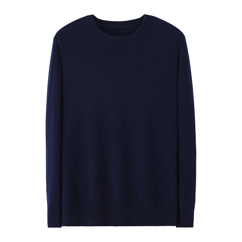 Mænds Sweater Casual Løs Bund Strikket Rund Hals Ensfarvet Trend