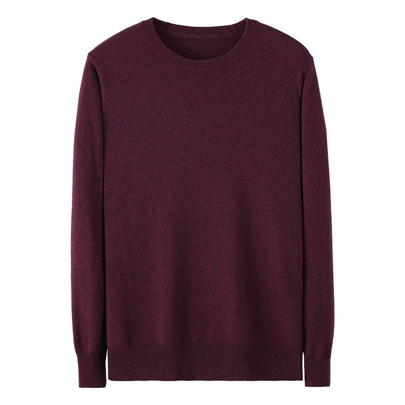 Mænds Sweater Casual Løs Bund Strikket Rund Hals Ensfarvet Trend