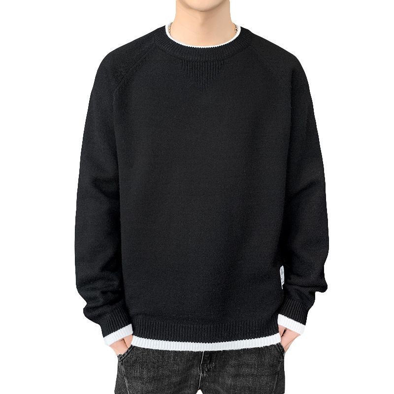 Mænds Sweater Falsk Todelt Fortykket Varm Trendy Afslappet Frakke Løs Top