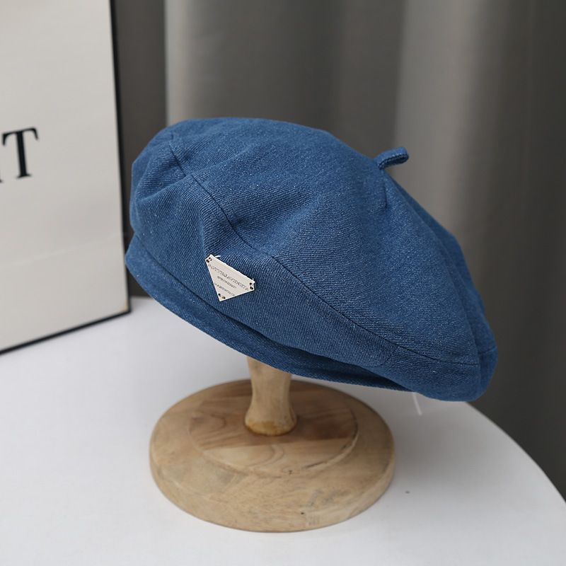 Mode Lille Belle Hat Style Maler Hat Retro Denim Baretter Piger