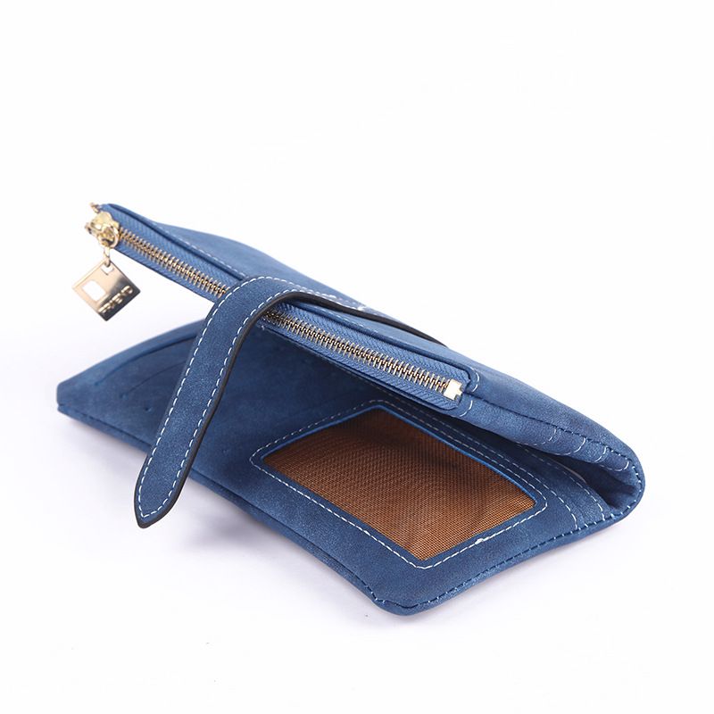 Moderig Retro Frostet Mellemlang Multi-kort Pung Med To-fold Clutch