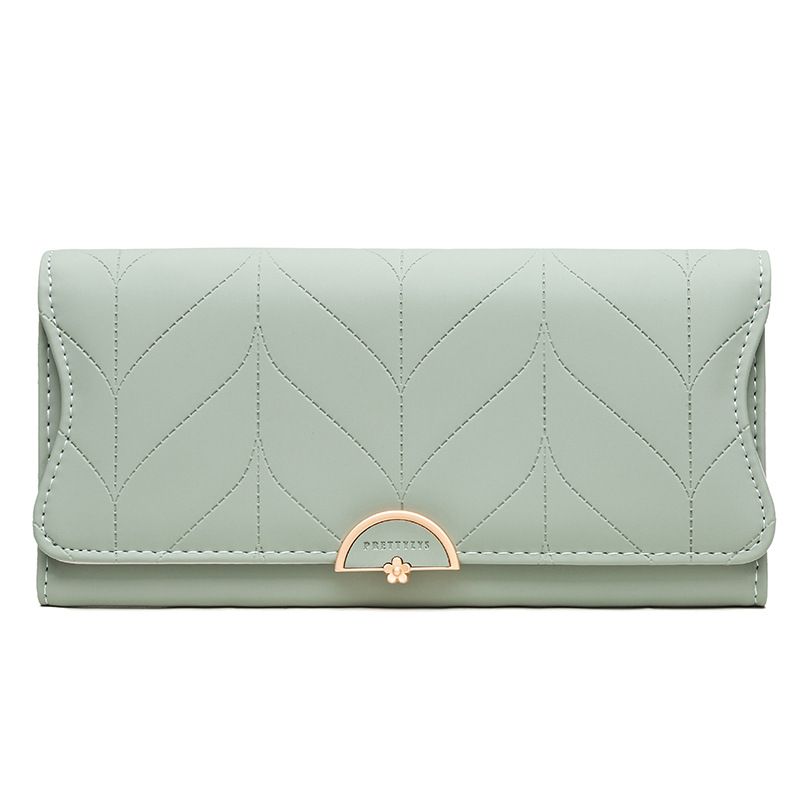 Ny Dame Lang Tegnebog Modespænde Pu Clutch Taske