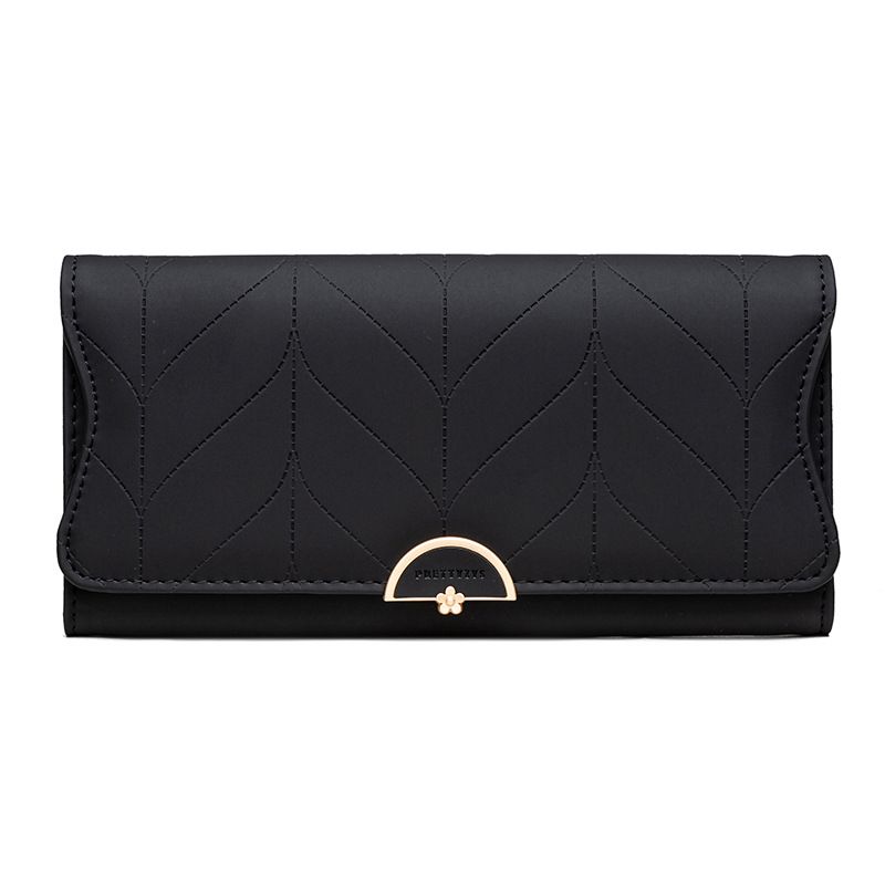 Ny Dame Lang Tegnebog Modespænde Pu Clutch Taske