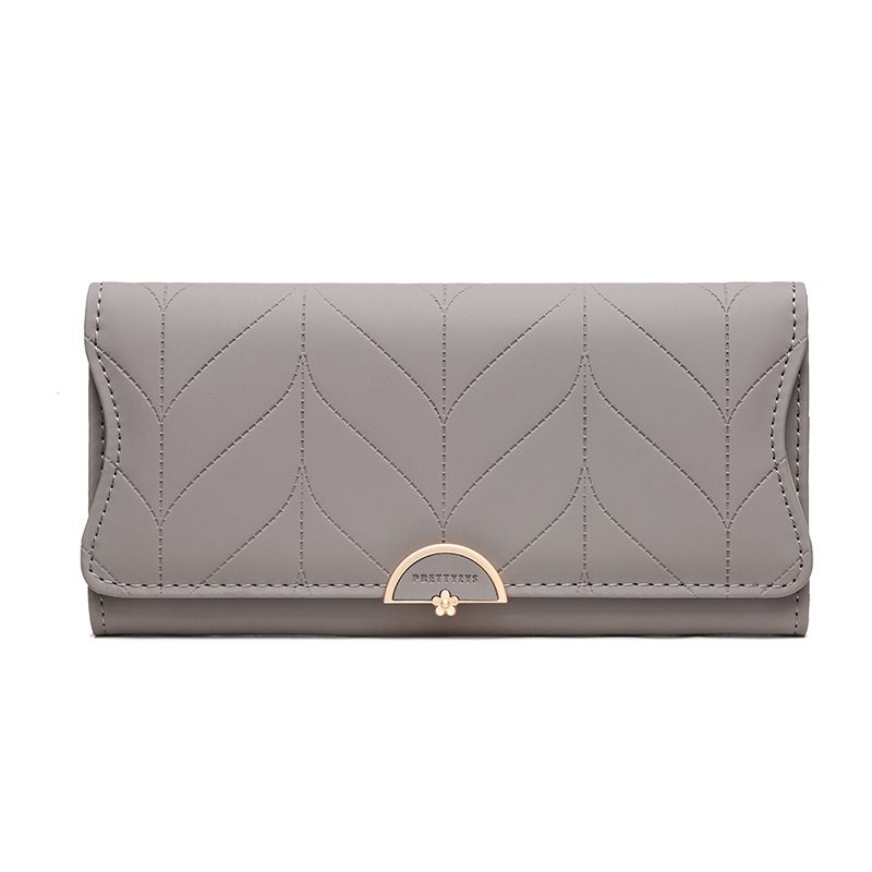 Ny Dame Lang Tegnebog Modespænde Pu Clutch Taske