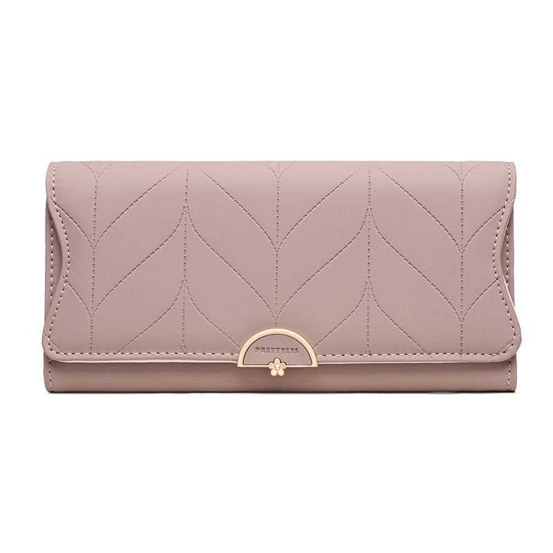 Ny Dame Lang Tegnebog Modespænde Pu Clutch Taske