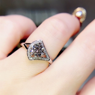 Ny Fuld Diamant Moissanite Ring Hearts And Arrows Super Flash Forlovelsesring Til Kvinder