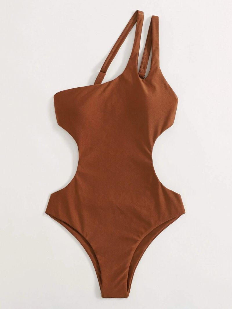 Ny One-piece Badedragt Bikini Blank Brun 5 Farve Dame