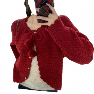 Ny Sweater Damemode Udenlandsk Stil Jul Retro Slips Pels Bold Strikket Cardigan Top