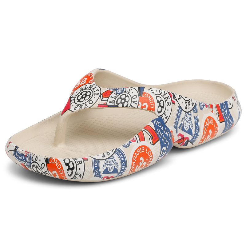 Nye Mænds Sandaler Hjemmesko Sko Sommerprint Flip-flops Herremode Flip Flops Med Tyk Sål