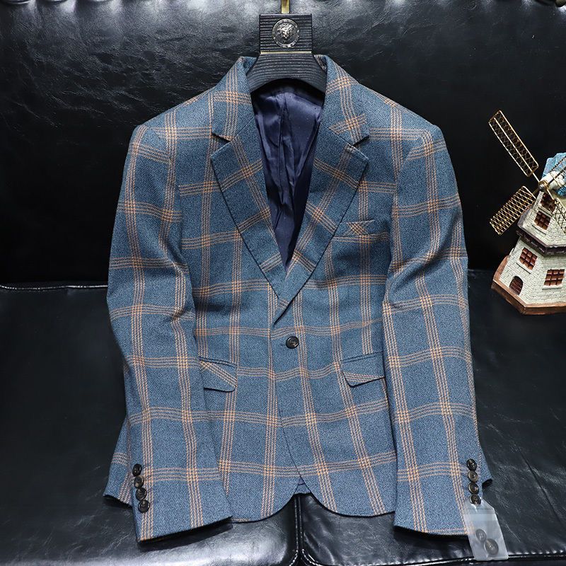 Nye Plaid Blazers Blazere Til Mænd Afslappet Trendy Smuk