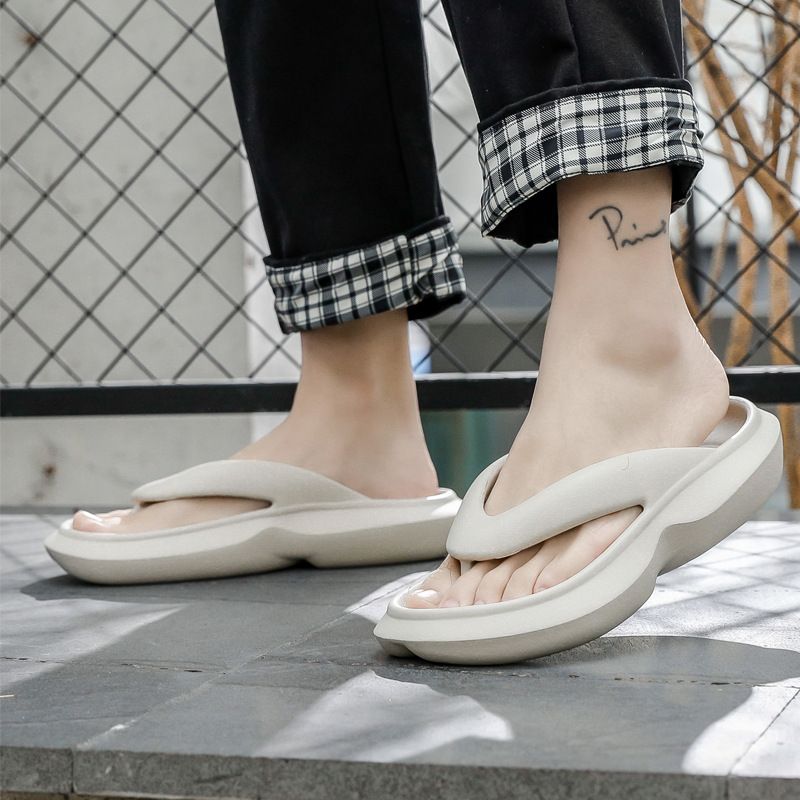 Nye Sommer Tyksålede Flip-flops Herre Skridsikre Flip-flop Sandaler Hjemmesko Blødsålede Kvinder