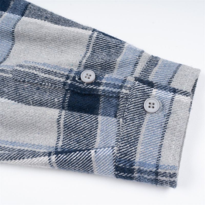 Plaid Skjorte Herre Langærmet Løs Lommejakke Casual Revers Cardigan