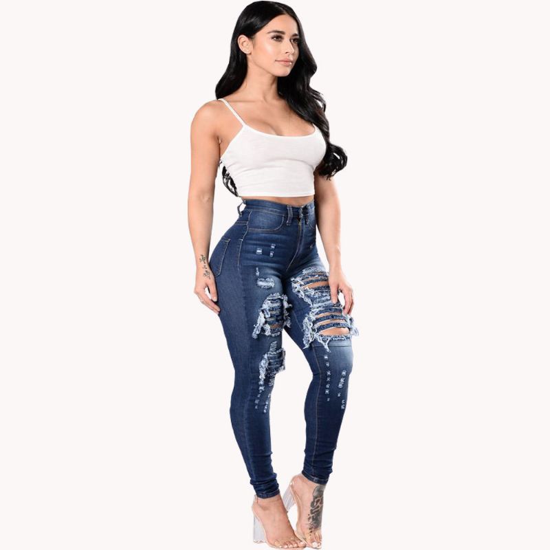 Ripped Jeans Kvinder 2023 Skinny Bukser Denim