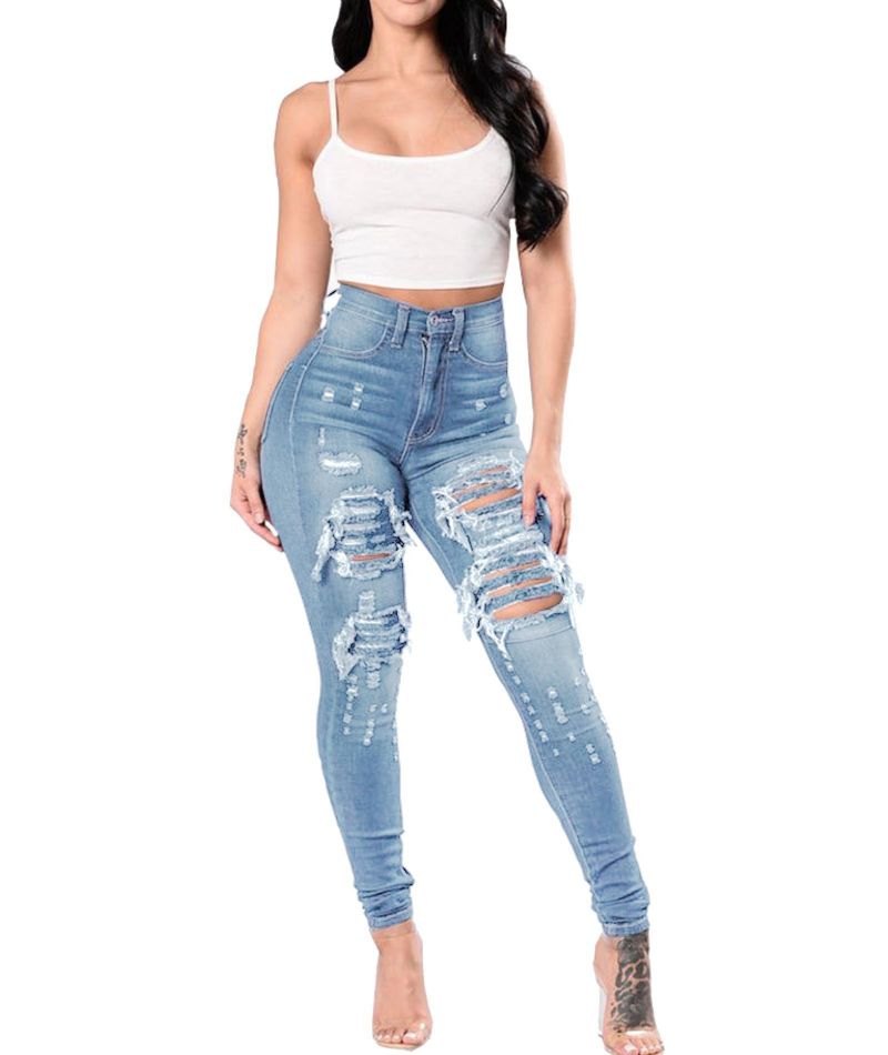 Ripped Jeans Kvinder 2023 Skinny Bukser Denim