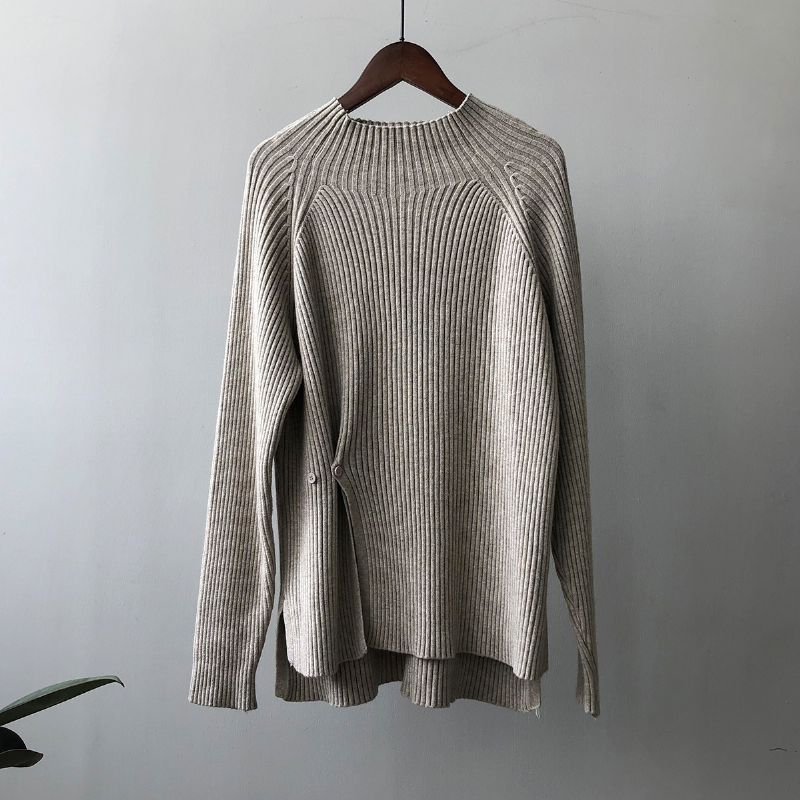 Rullekrave Sweater Dame 2023 Forår Nye Løse Strikoverdele