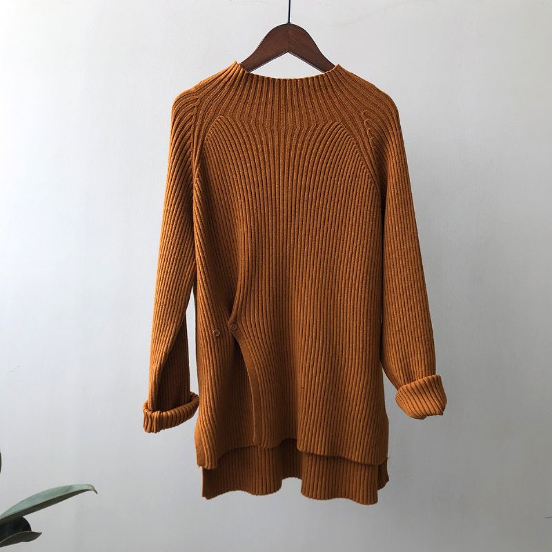 Rullekrave Sweater Dame 2023 Forår Nye Løse Strikoverdele