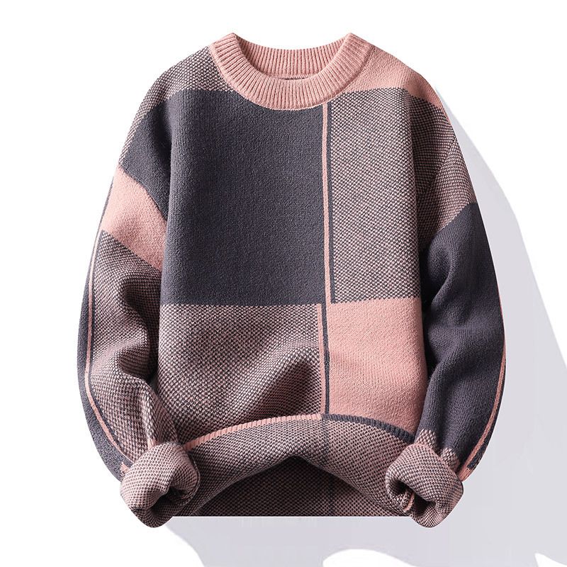 Rundhalset Herre Tyk Sweater Langærmet Bundskjorte