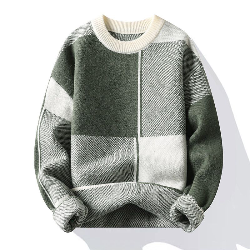 Rundhalset Herre Tyk Sweater Langærmet Bundskjorte