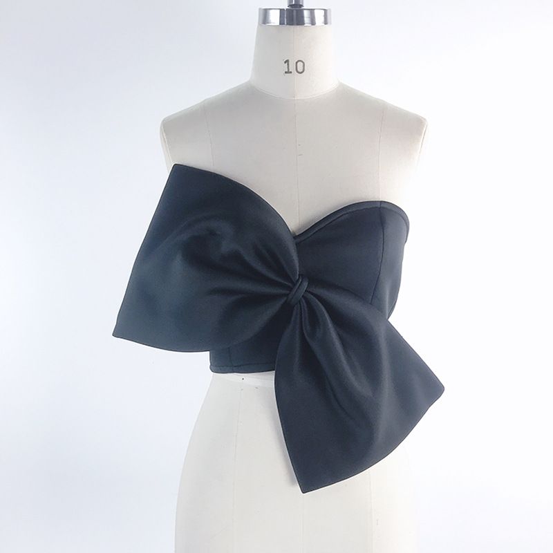 Sexet Bluse Med Bowknot Crop Top