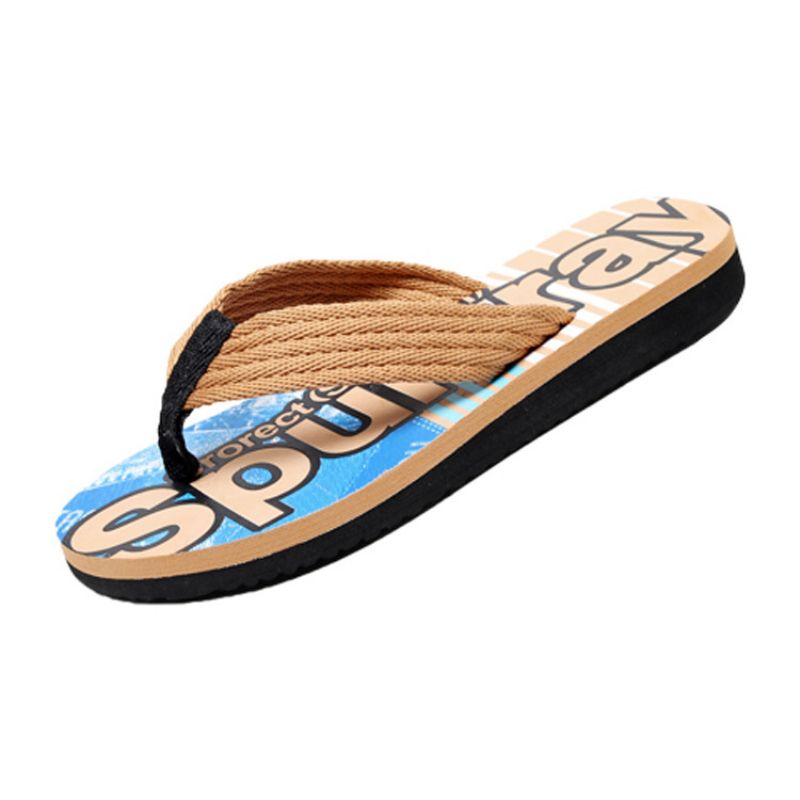 Sommer 2023 Nye Mænd Casual Fashion Sandaler Hjemmesko Sko Strand Trend Bogstaver Flip-flops