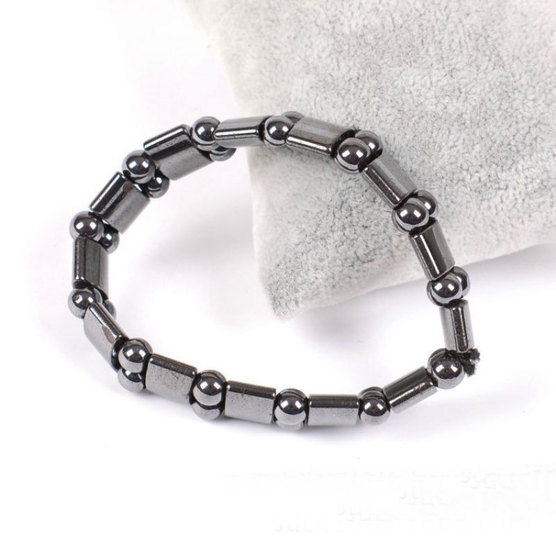 Sort Iron Stone Armbånd Forsendelse Half Moon Magnetic