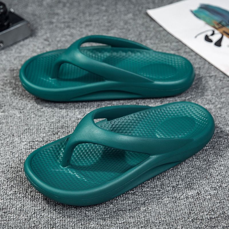 Store Størrelse Hjemmesko Sommer Trend Mænds Flip Flops Tyk Bund Par Høje Elastiske Strandsandaler Sko