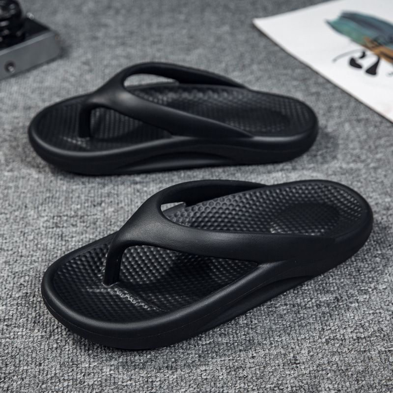 Store Størrelse Hjemmesko Sommer Trend Mænds Flip Flops Tyk Bund Par Høje Elastiske Strandsandaler Sko