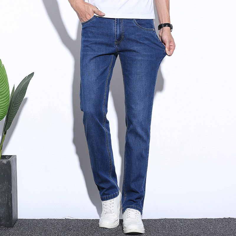 Stretch Jeans Mænd Slim Fit Lige Trendy Casual