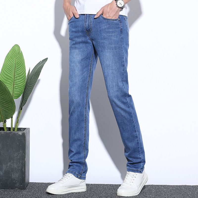 Stretch Jeans Mænd Slim Fit Lige Trendy Casual