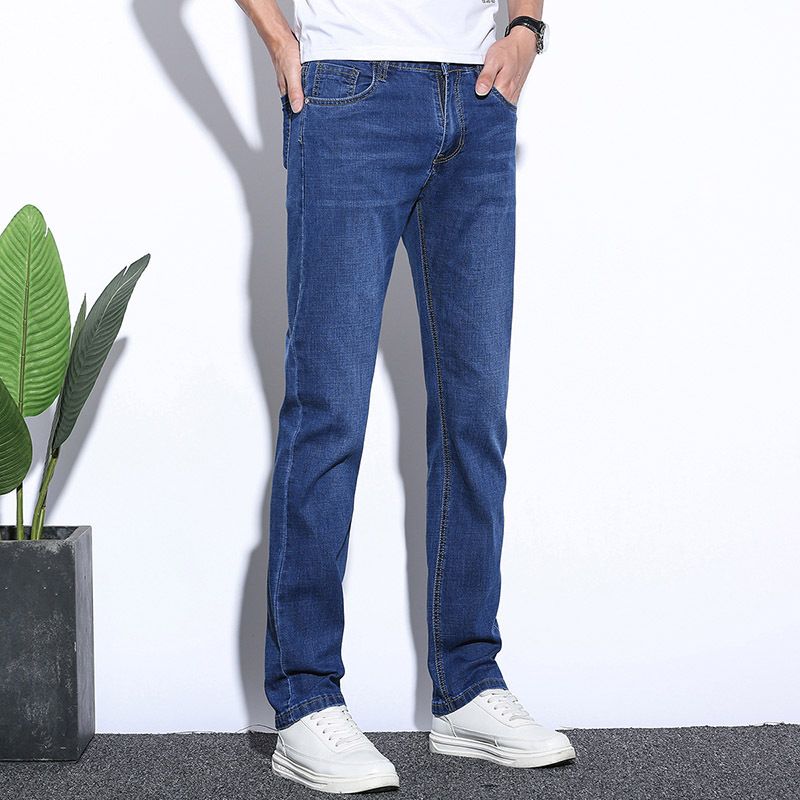 Stretch Jeans Mænd Slim Fit Lige Trendy Casual