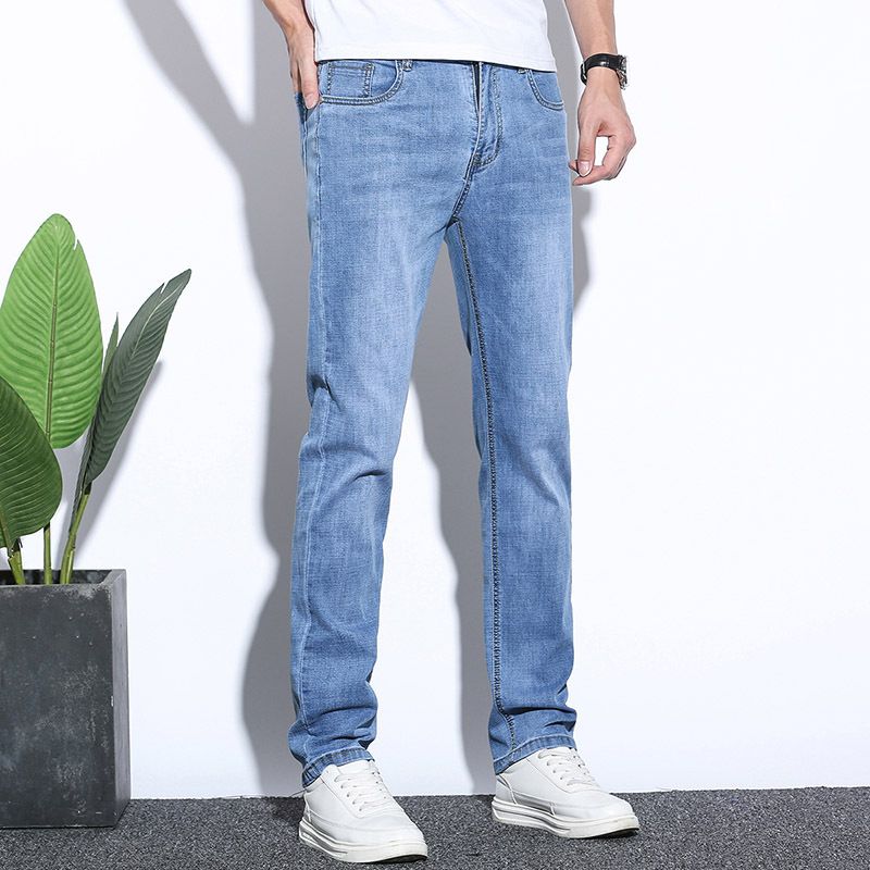 Stretch Jeans Mænd Slim Fit Lige Trendy Casual