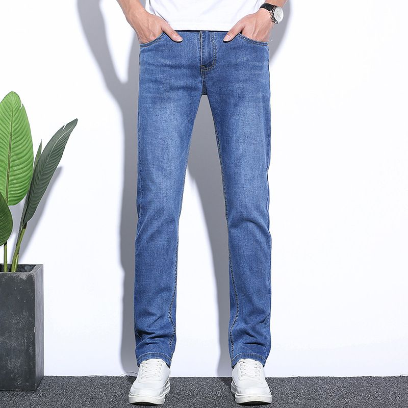 Stretch Jeans Mænd Slim Fit Lige Trendy Casual