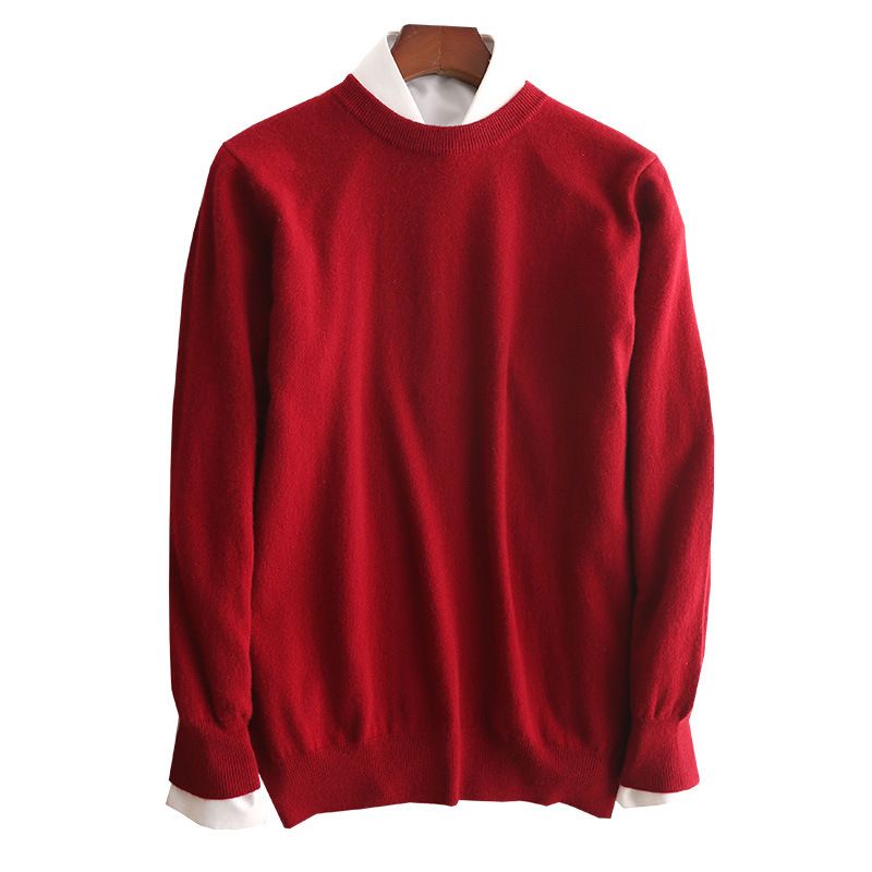 Strik Herre Sweater Med Rund Hals Fortykket Løs V-hals Pullover Lange Ærmer