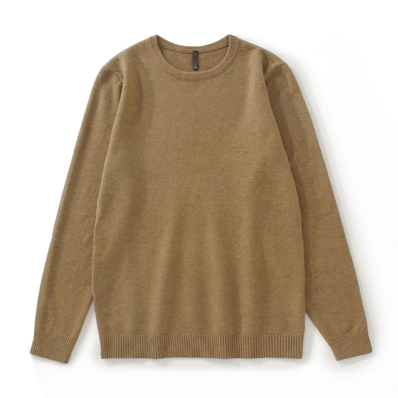 Strik Til Mænd Ensfarvet Sweater Pullover Med Rund Hals