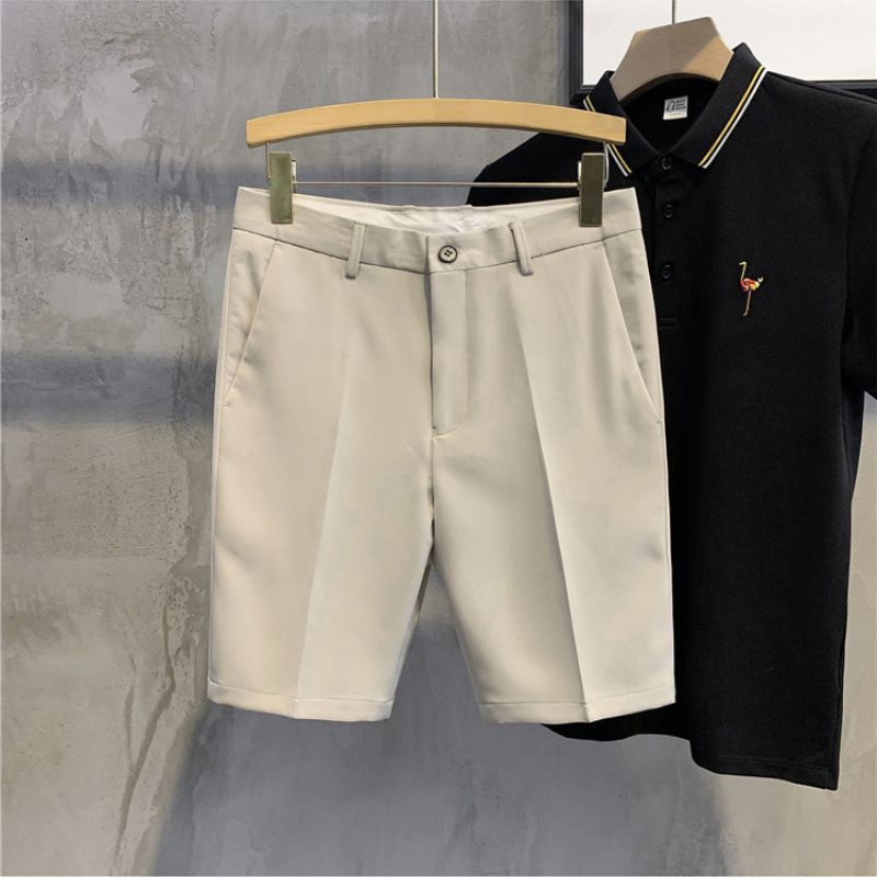 Summer Cropped Bukser Shorts Slim Fit Ensfarvet Tyndt Afsnit Casual