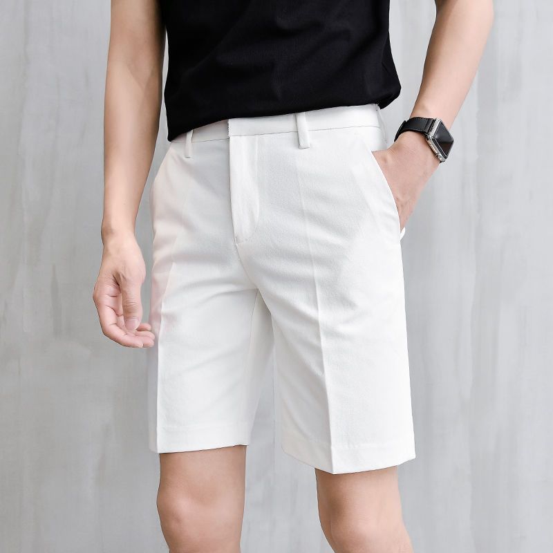 Summer Cropped Bukser Shorts Slim Fit Ensfarvet Tyndt Afsnit Casual