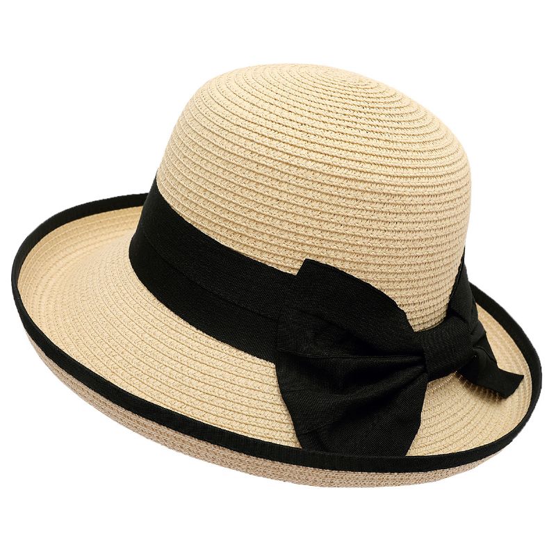 Sunshade Stråhat Damemode Elegant Sløjfe Knot Top Hat Sommer