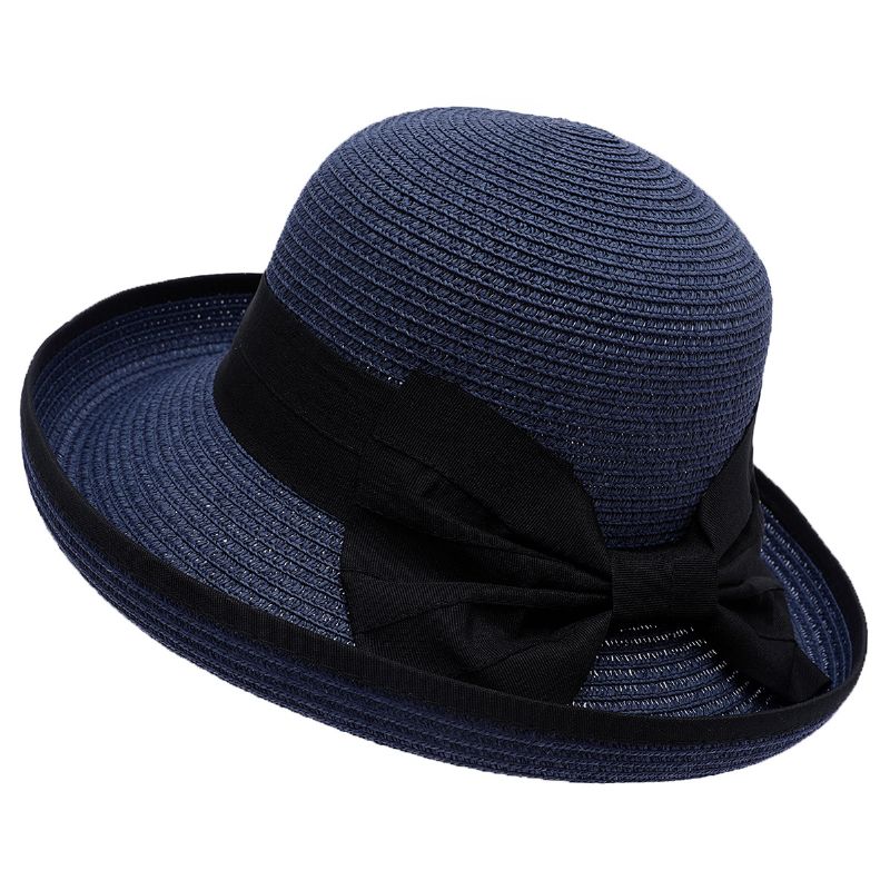 Sunshade Stråhat Damemode Elegant Sløjfe Knot Top Hat Sommer