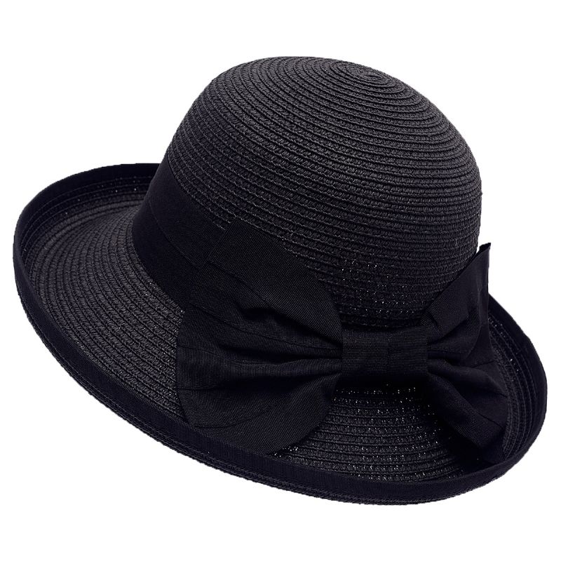 Sunshade Stråhat Damemode Elegant Sløjfe Knot Top Hat Sommer