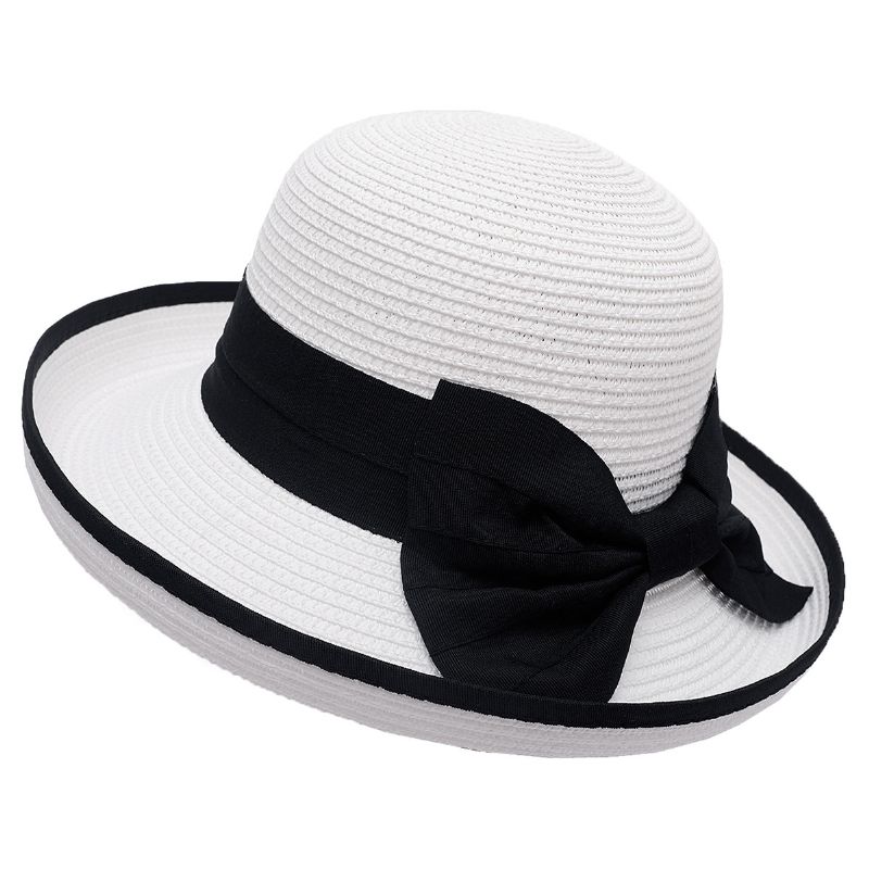 Sunshade Stråhat Damemode Elegant Sløjfe Knot Top Hat Sommer