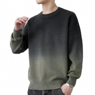 Sweater Gradient Rundhals Mænd 2023 Trend Løs