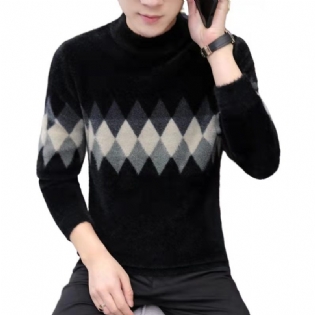 Sweater Herre Fortykket Trendy Personlighedstrøje Ensfarvet