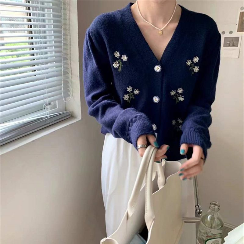 Sweater Lille Cardigan Kvindelig Floret Mode Nyt Forår Temperament Top Kvinde