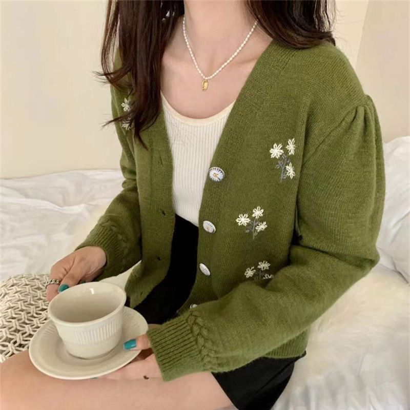 Sweater Lille Cardigan Kvindelig Floret Mode Nyt Forår Temperament Top Kvinde