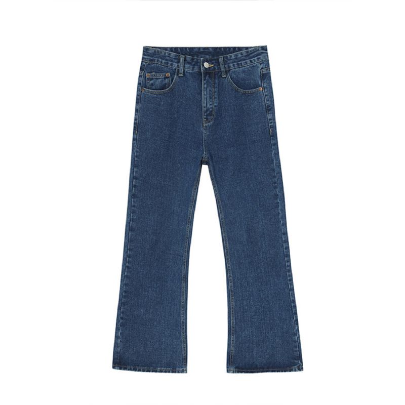 Trend Personlighed Lige Mikro Trompet Ensfarvede Jeans Mænd