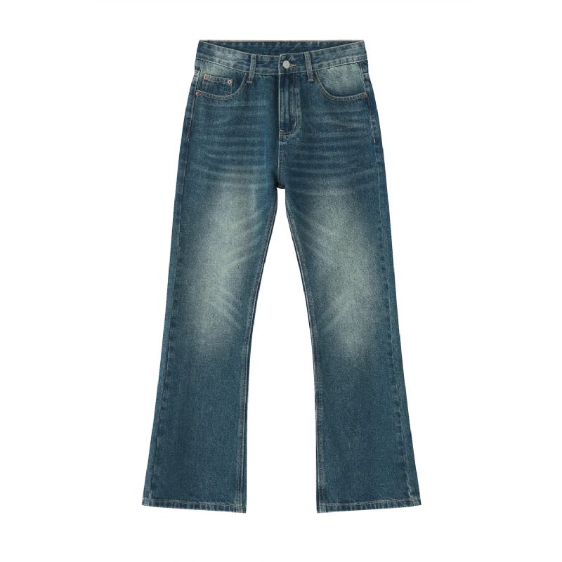 Trend Personlighed Lige Mikro Trompet Ensfarvede Jeans Mænd