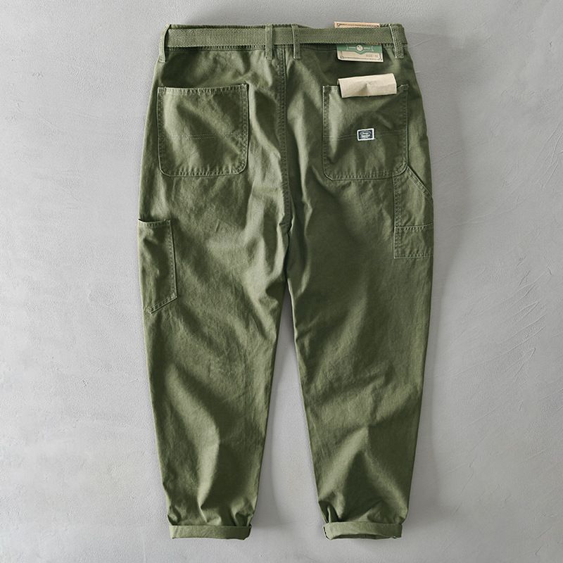 Trendy Overalls Til Mænd Retro Military Green Løs Lige Casual