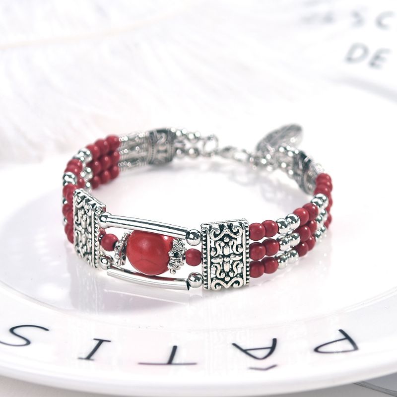 Trendy Wire Turkis Beaded Armbånd Boho Smykker