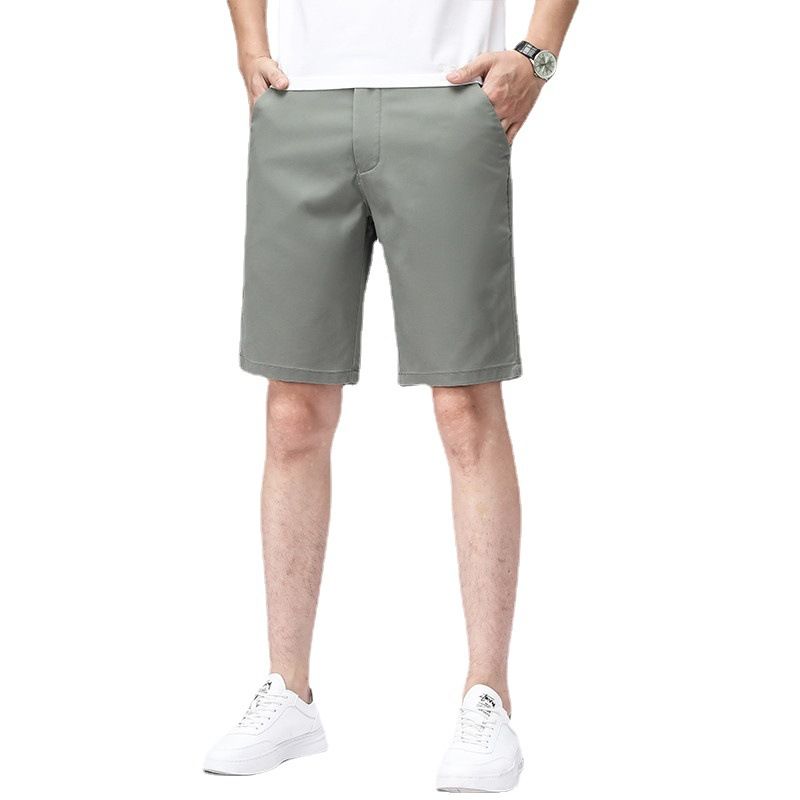 Tynde Shorts Til Mænd Lige Løs Afslappet Trendy Khaki Fem Point